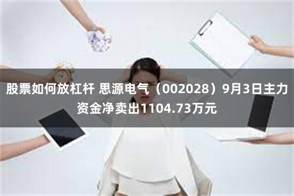 股票如何放杠杆 思源电气（002028）9月3日主力资金净卖出1104.73万元