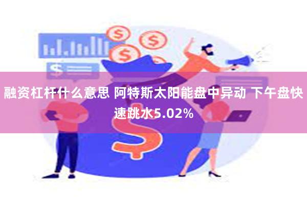 融资杠杆什么意思 阿特斯太阳能盘中异动 下午盘快速跳水5.02%