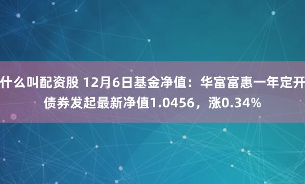 什么叫配资股 12月6日基金净值：华富富惠一年定开债券发起最新净值1.0456，涨0.34%