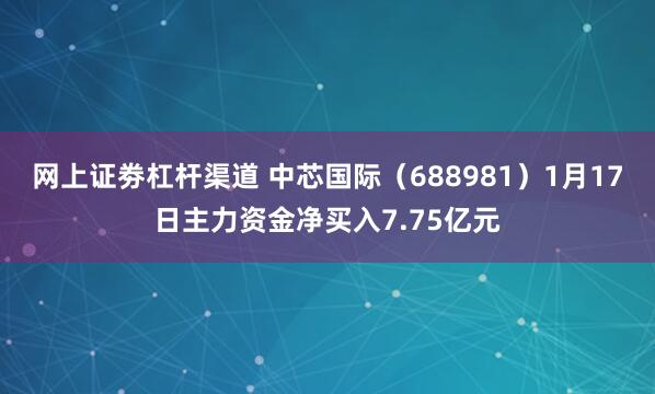 网上证劵杠杆渠道 中芯国际（688981）1月17日主力资金净买入7.75亿元