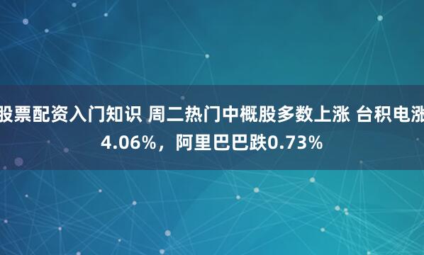 股票配资入门知识 周二热门中概股多数上涨 台积电涨4.06%，阿里巴巴跌0.73%